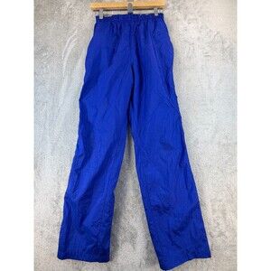 Vintage ASICS Nylon Track Pants Blue Medium 90s Warm Up Zip Ankle Taiwan ROC